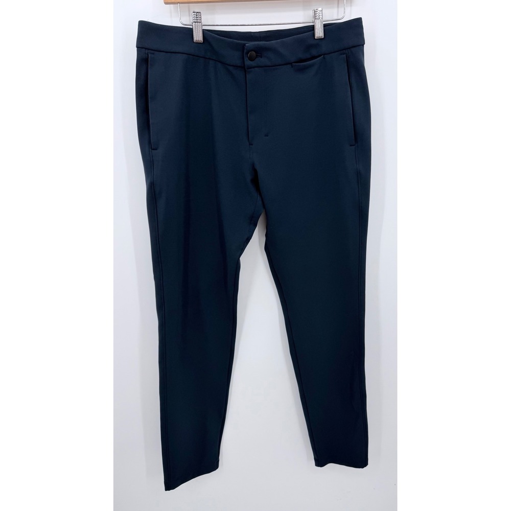 Lululemon Commission Pants Men 32 Navy Blue Warpstreme Slim Fit Trousers